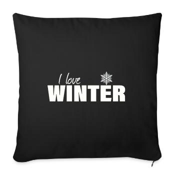 J’adore l’hiver - Housse de coussin décorative 45 x 45 cm - noir - Devant