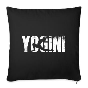 Yogini - Housse de coussin décorative 45 x 45 cm - noir - Devant