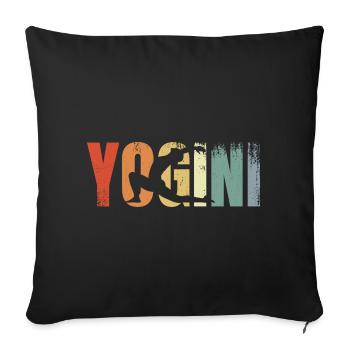 Yogini Vintage Look - Sofa pillowcase 17,3'' x 17,3'' (45 x 45 cm) - black - Front