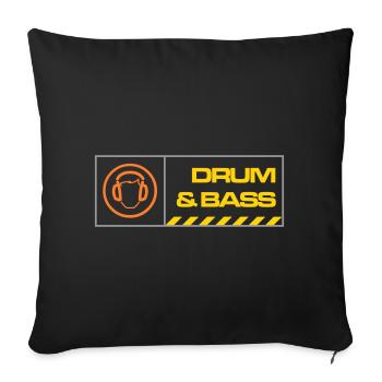 db warning - Sofa pillowcase 17,3'' x 17,3'' (45 x 45 cm) - black - Front