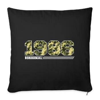 Cadeau d’anniversaire 1986 Vintage 1986 Army - Housse de coussin décorative 45 x 45 cm - noir - Devant
