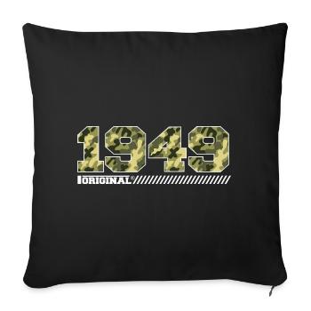 Cadeau Anniversaire 1949 Vintage 1949 Armée - Housse de coussin décorative 45 x 45 cm - noir - Devant