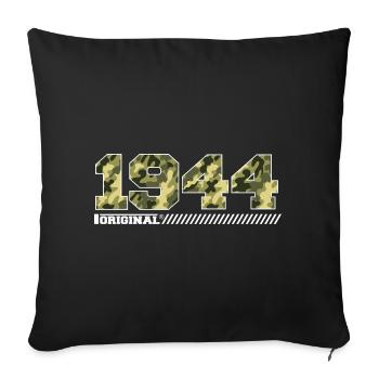 Cadeau d’anniversaire 1944 Vintage 1944 Army - Housse de coussin décorative 45 x 45 cm - noir - Devant