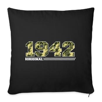 Cadeau Anniversaire 1942 Vintage 1942 Armée - Housse de coussin décorative 45 x 45 cm - noir - Devant