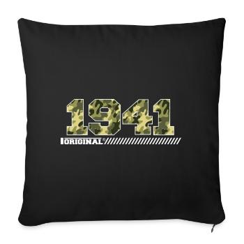 Cadeau d’anniversaire 1941 Vintage 1941 Armée - Housse de coussin décorative 45 x 45 cm - noir - Devant