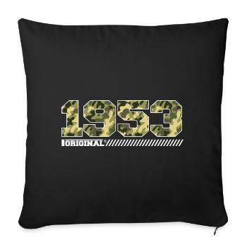 Cadeau d’anniversaire 1953 Vintage 1953 Armée - Housse de coussin décorative 45 x 45 cm - noir - Devant