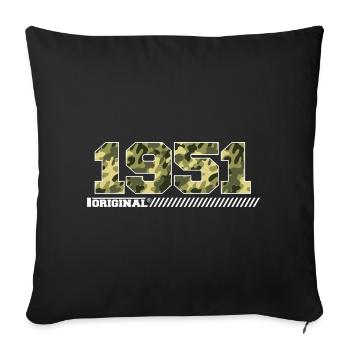 1951 Jubiläumsgeschenk Jahrgang 1951 Armee - Sofakissenbezug 45 x 45 cm - Schwarz - Vorne