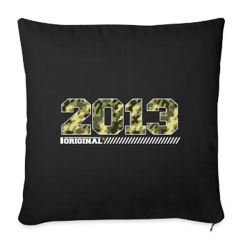 2013 Cadeau Anniversaire Vintage 2013 Armée - Housse de coussin décorative 45 x 45 cm - noir - Devant