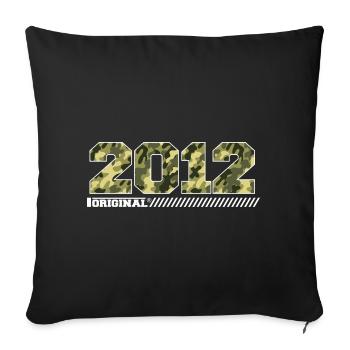 2012 Cadeau Anniversaire Vintage 2012 Armée - Housse de coussin décorative 45 x 45 cm - noir - Devant
