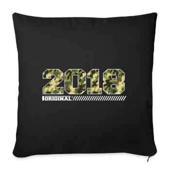 Cadeau Anniversaire 2018 Vintage 2018 Armée - Housse de coussin décorative 45 x 45 cm - noir - Devant