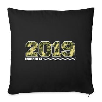 2019 Cadeau Anniversaire Vintage 2019 Armée - Housse de coussin décorative 45 x 45 cm - noir - Devant
