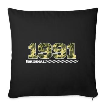 Cadeau d’anniversaire 1991 Vintage 1991 Army - Housse de coussin décorative 45 x 45 cm - noir - Devant