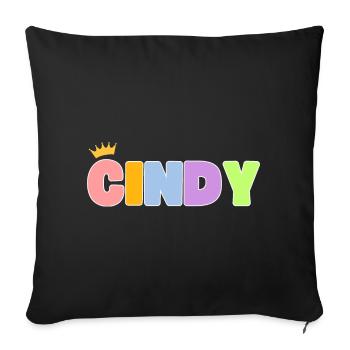 Cindy! Personnalisable - Housse de coussin décorative 45 x 45 cm - noir - Devant