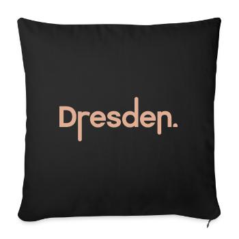 Dresden Typography Dresden City Font Logo - Sofa pillowcase 17,3'' x 17,3'' (45 x 45 cm) - black - Front