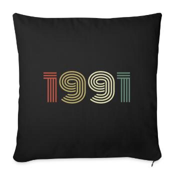 1991 Birthday Vintage 1991 Gift 1991 - Sofa pillowcase 17,3'' x 17,3'' (45 x 45 cm) - black - Front