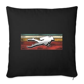 Taucher Tauchen - Sofakissenbezug 45 x 45 cm - Schwarz - Vorne