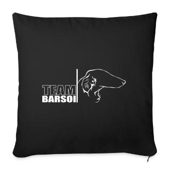 TEAM Barsoi Hunde Hund Windhunde Wilsigns - Sofakissenbezug 45 x 45 cm - Schwarz - Vorne