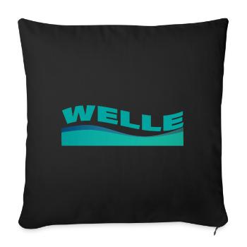 WAVE - Sofa pillowcase 17,3'' x 17,3'' (45 x 45 cm) - black - Front
