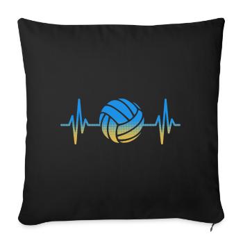 Volleyball Heartbeat Volleyball Player - Sofa pillowcase 17,3'' x 17,3'' (45 x 45 cm) - black - Front