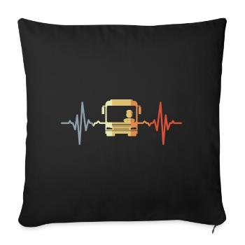 Heart palpitations bus driver - Sofa pillowcase 17,3'' x 17,3'' (45 x 45 cm) - black - Front