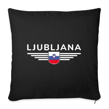 Trendy Ljubljana design - Sofa pillowcase 17,3'' x 17,3'' (45 x 45 cm) - black - Front