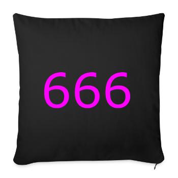 666 - Housse de coussin décorative 45 x 45 cm - noir - Devant