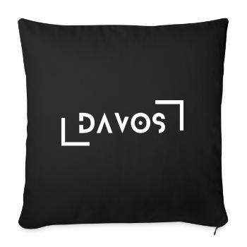 Davos - Housse de coussin décorative 45 x 45 cm - noir - Devant