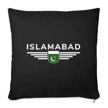 Islamabad Design – Style de la capitale - Housse de coussin décorative 45 x 45 cm - noir - Devant