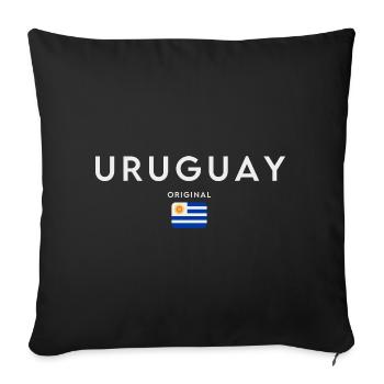 Flag of Uruguay, Uruguayan pride - Sofa pillowcase 17,3'' x 17,3'' (45 x 45 cm) - black - Front
