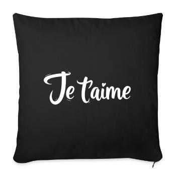 Je t'aime - Housse de coussin décorative 45 x 45 cm - noir - Devant