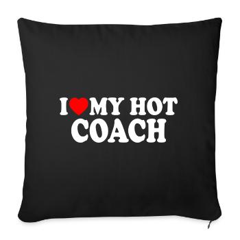 I love my hot coach - Housse de coussin décorative 45 x 45 cm - noir - Devant