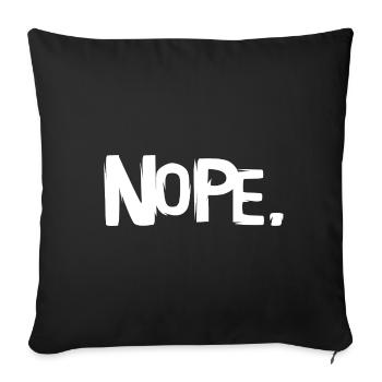 Nope Lettering - Pas d’icône de dictons drôles - Housse de coussin décorative 45 x 45 cm - noir - Devant