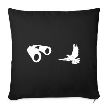 Minimalist Bird Watching Silhouette - Sofa pillowcase 17,3'' x 17,3'' (45 x 45 cm) - black - Front