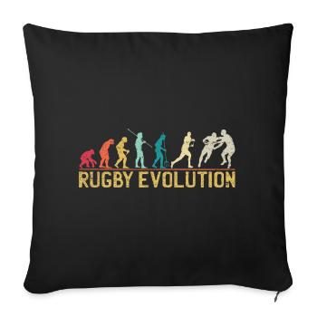 Rugby Evolution Silhouette Design - Sofa pillowcase 17,3'' x 17,3'' (45 x 45 cm) - black - Front