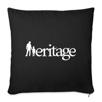 INHERITANCE! (family, dad, mom, children) - Sofa pillowcase 17,3'' x 17,3'' (45 x 45 cm) - black - Front