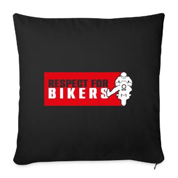 Respect Bikers on Red Background - Sofa pillowcase 17,3'' x 17,3'' (45 x 45 cm) - black - Front