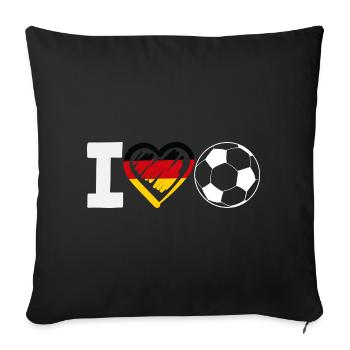 Drôle de Football Football Fan Cadeau - Housse de coussin décorative 45 x 45 cm - noir - Devant