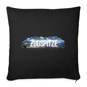 Zugspitze - Desing mit Schrift & Bergshilouette - Sofakissenbezug 45 x 45 cm - Schwarz - Vorne