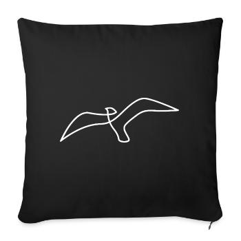 Croquis d’oiseau – motif élégant pour les amoureux de la nature - Housse de coussin décorative 45 x 45 cm - noir - Devant