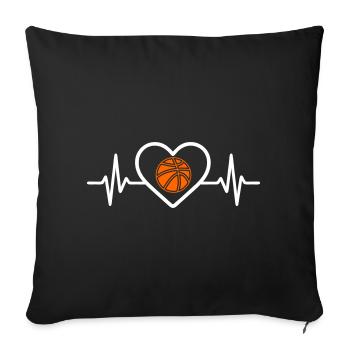 Basketball Heart Sport - Sofa pillowcase 17,3'' x 17,3'' (45 x 45 cm) - black - Front
