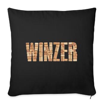 Vigneron – Cork Design - Housse de coussin décorative 45 x 45 cm - noir - Devant