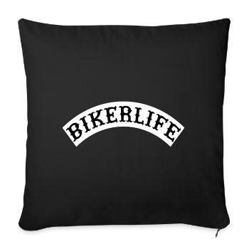 Bikerlife_wappen - Sofa pillowcase 17,3'' x 17,3'' (45 x 45 cm) - black - Front