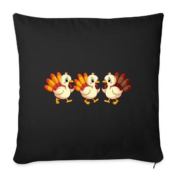 Bébé dinde de Thanksgiving - Housse de coussin décorative 45 x 45 cm - noir - Devant
