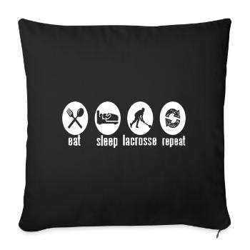 Eat Sleep Lacrosse Repeat Routine Sports Life - Sofa pillowcase 17,3'' x 17,3'' (45 x 45 cm) - black - Front