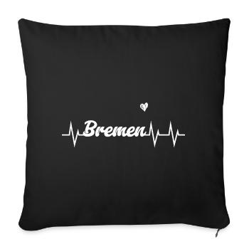 Heartbeat Brême - Housse de coussin décorative 45 x 45 cm - noir - Devant