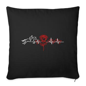 Horse Heartbeat ECG - Sofa pillowcase 17,3'' x 17,3'' (45 x 45 cm) - black - Front