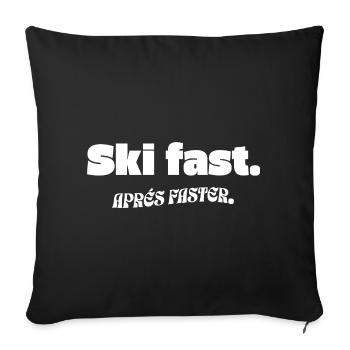 Ski - Après-Ski - Housse de coussin décorative 45 x 45 cm - noir - Devant