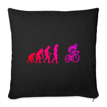 Motif vélo de route pour les vrais passionnés - Housse de coussin décorative 45 x 45 cm - noir - Devant