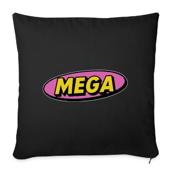 Mega comic retro lettering word - Sofa pillowcase 17,3'' x 17,3'' (45 x 45 cm) - black - Front