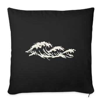 Ocean Waves - Graphismes minimalistes - Housse de coussin décorative 45 x 45 cm - noir - Devant